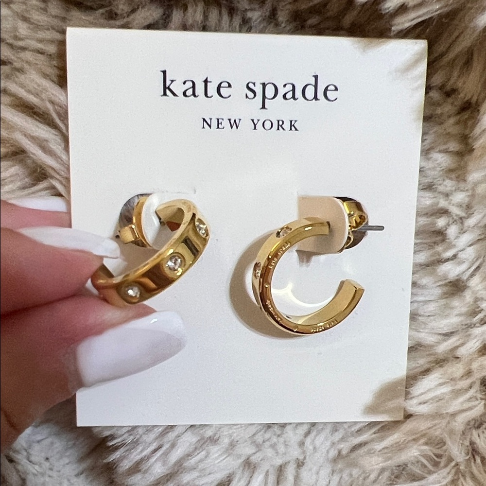 Kate Spade Gold Crystal Hoop Earrings